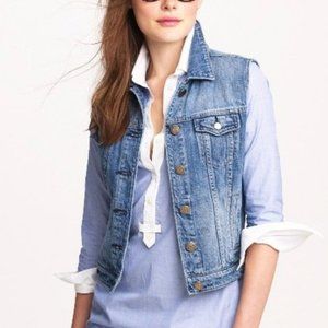 J.Crew Denim Vest Stone Wash Size M